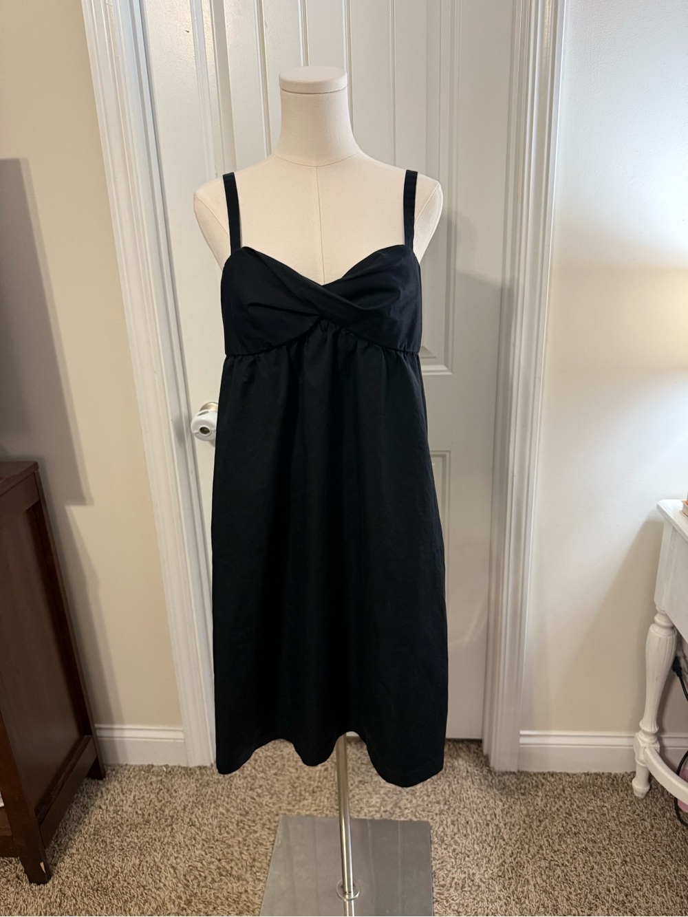 LOFT Black Twisted Sweetheart Dress